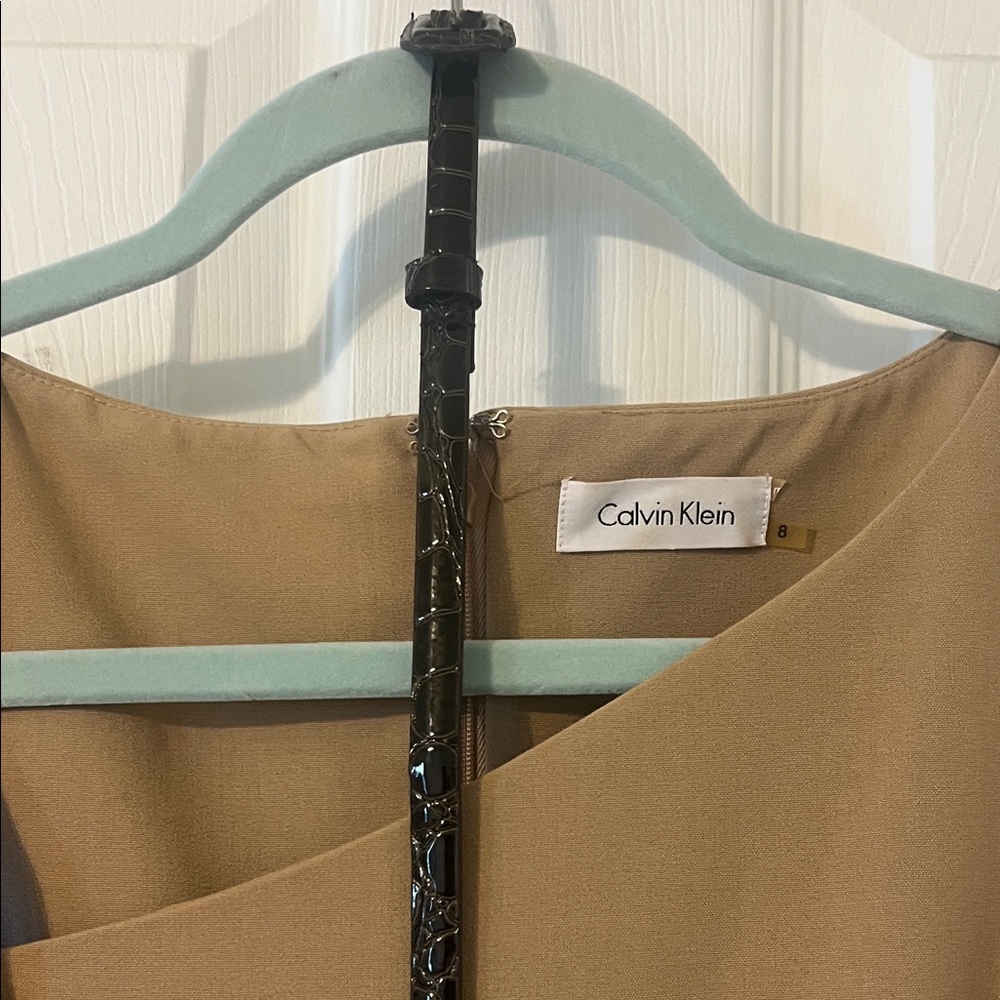 Calvin Klein One Shoulder Tan Dress - Picture 3 of 3
